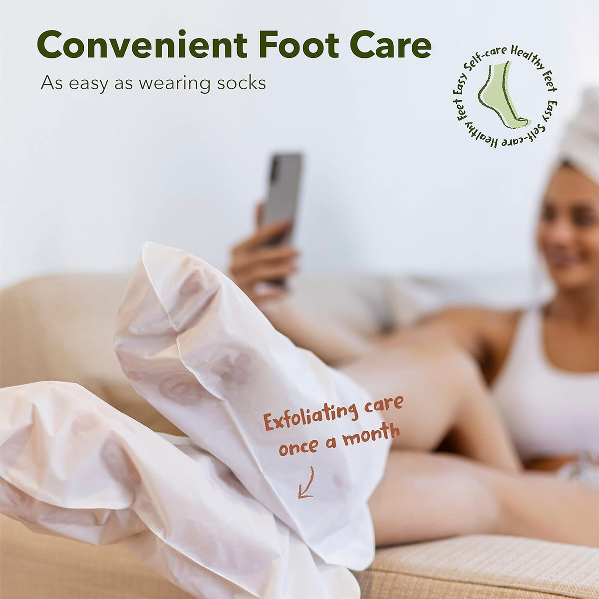 Claréa Foot Peel Mask 6 Pack – Exfoliating Mask for Calluses, Cracked Heels & Dry Skin