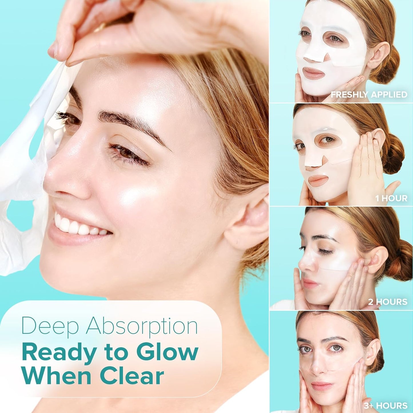 Collagen Bio Face Mask 4 Pack – Hydrating Korean Sheet Masks for Glowing