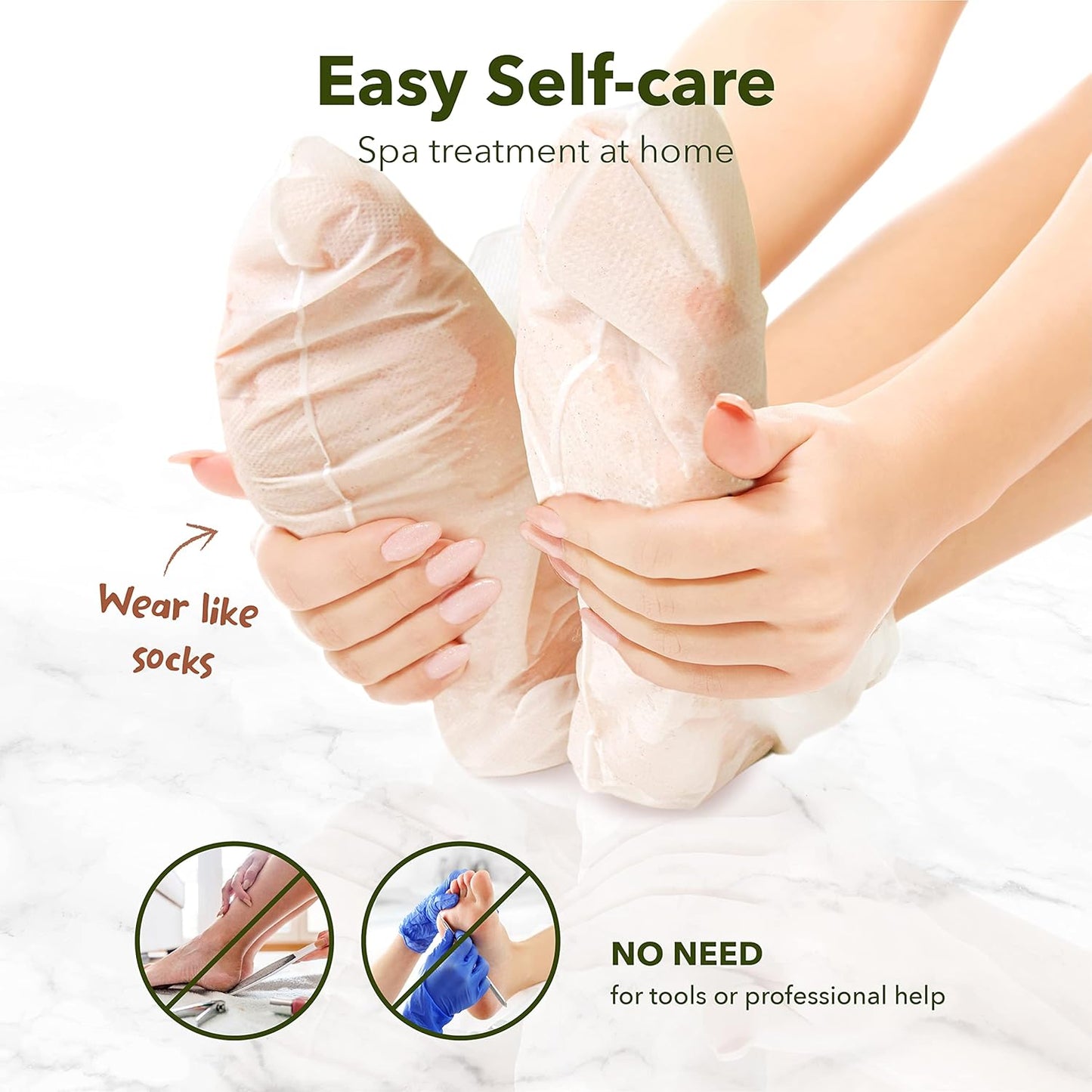 Claréa Foot Peel Mask 6 Pack – Exfoliating Mask for Calluses, Cracked Heels & Dry Skin