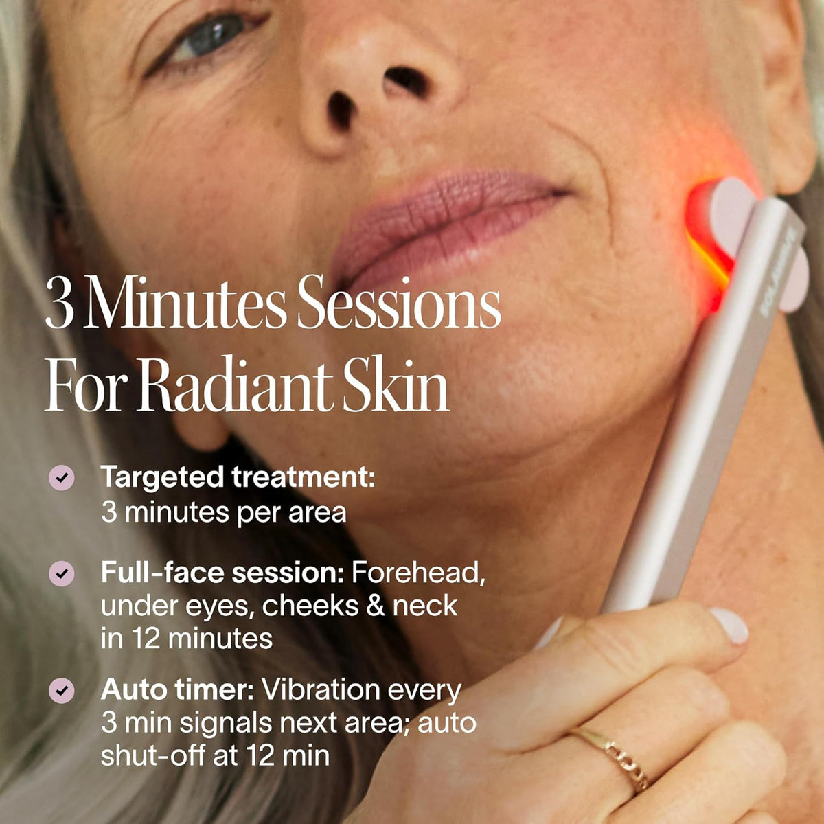 Claréa Anti-Aging Red Light Therapy Wand – 4-in-1 Anti-Aging Device for Face & Neck